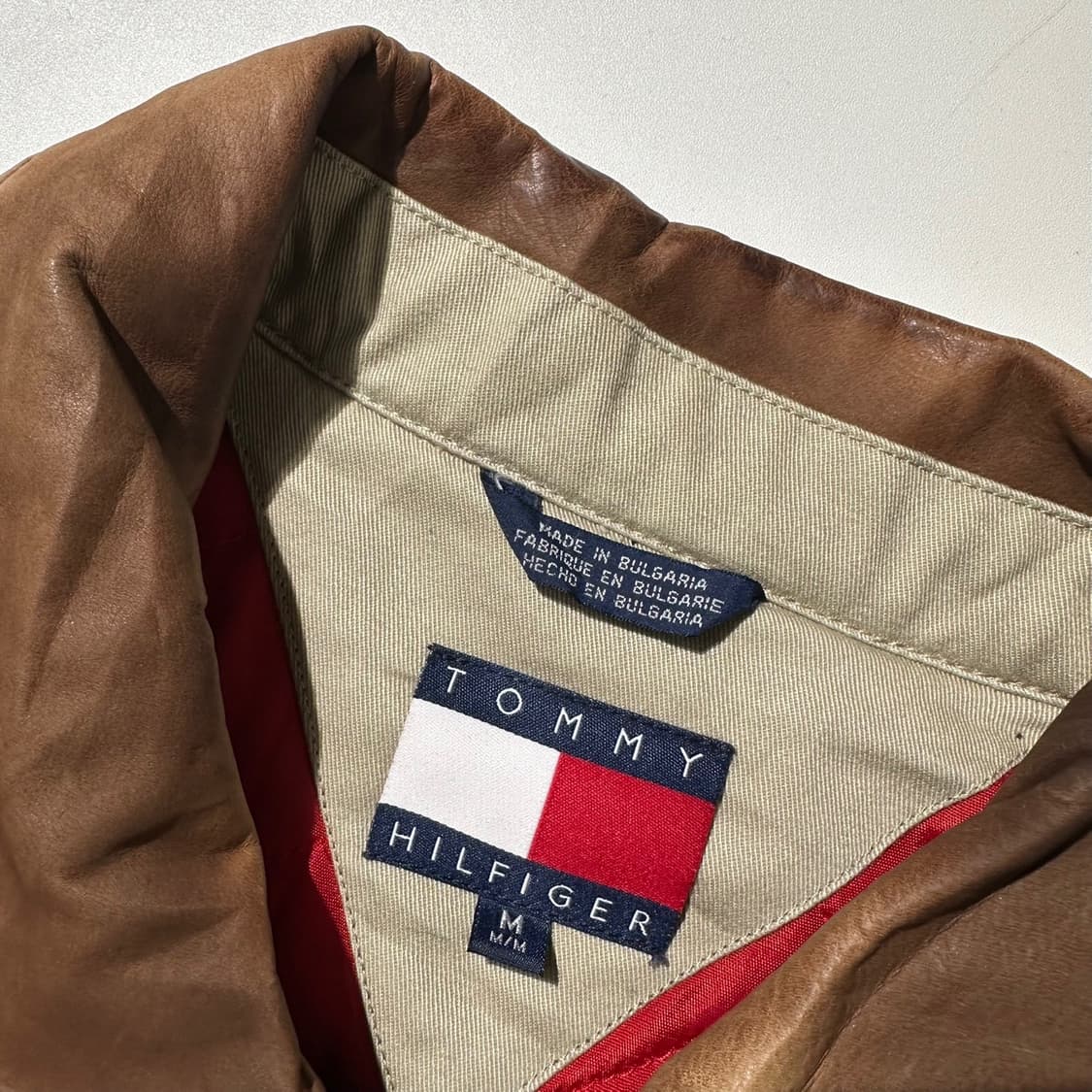 90‘s 타미 힐피거 울 레더 바시티 자켓 상품이미지5