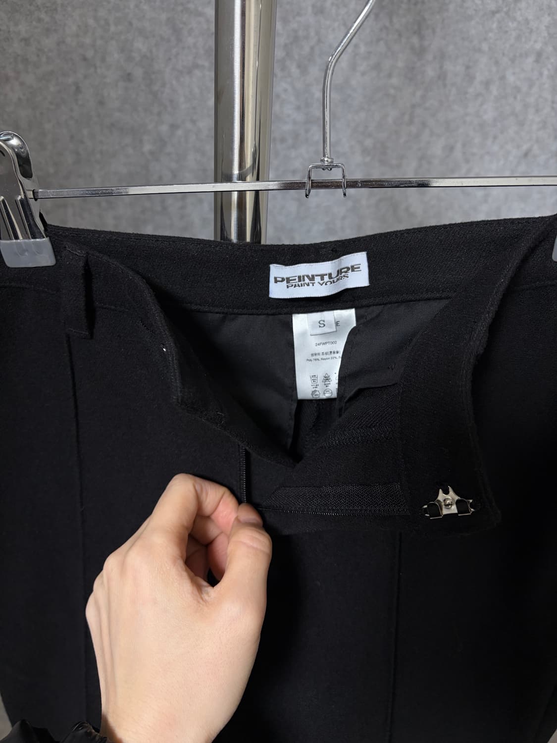 페인츄얼 플리티드 스커트 레이어드 팬츠 블랙 S 상품이미지7
