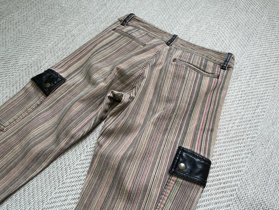 Mixt 빈티지 스트라이프 레더 포켓 데님팬츠  J04093 상품이미지7