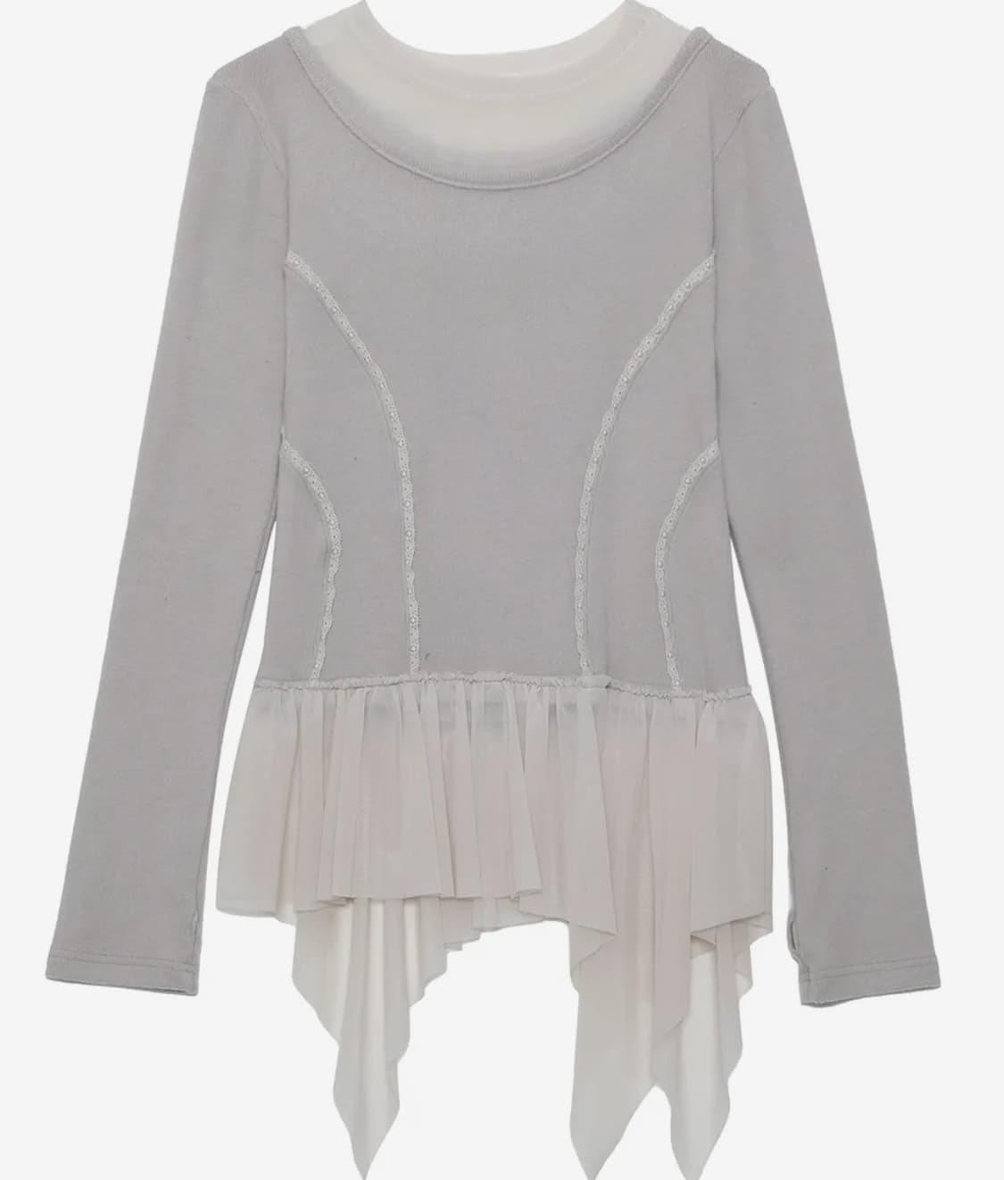 Layered Lace Frill Long Sleeve 상품이미지1