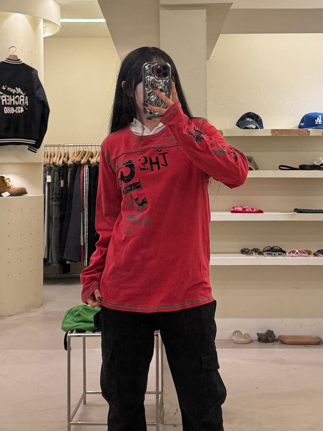 디젤 그래픽 워싱 긴팔 티셔츠 U1127 상품이미지1