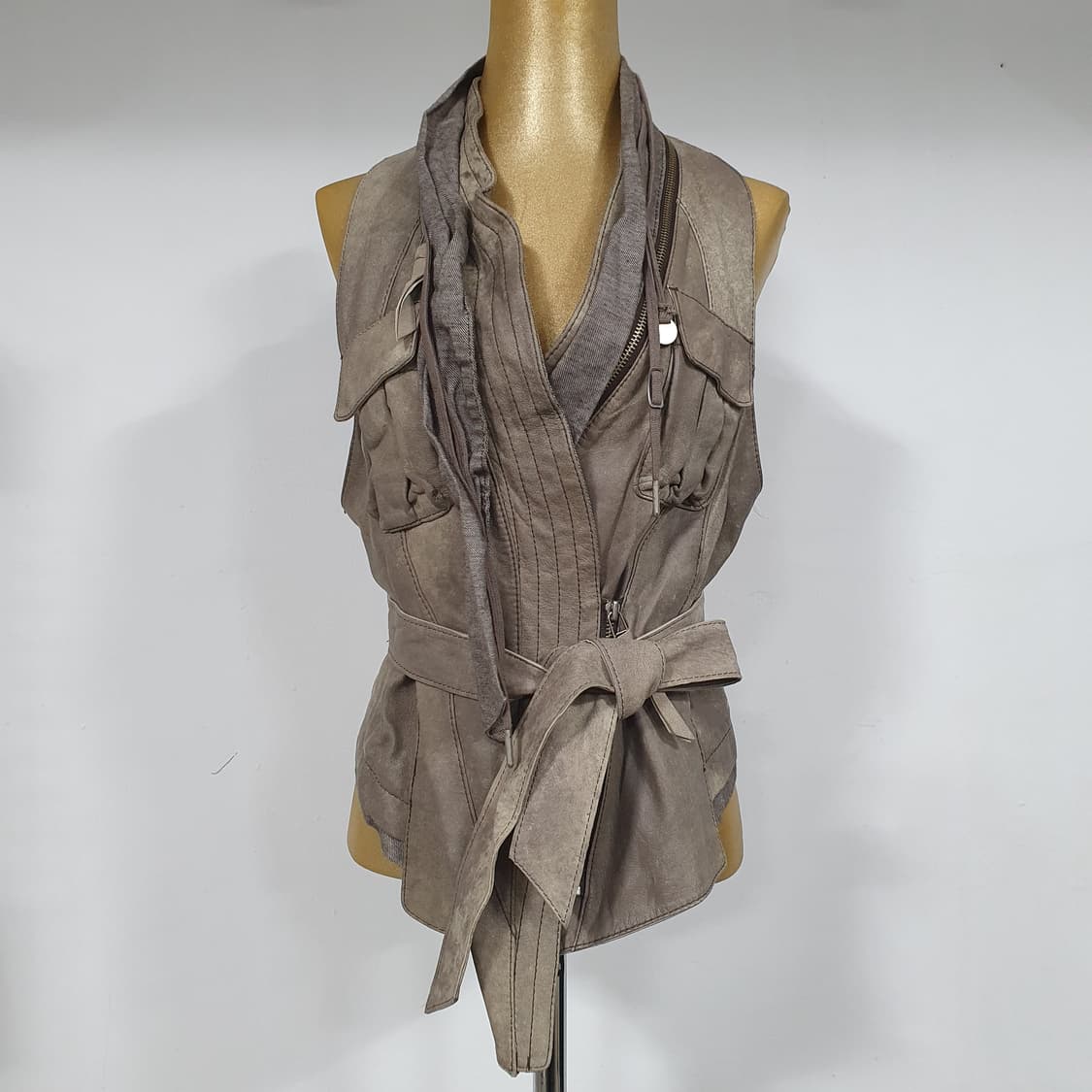 (M) Tankus 그런지 램스킨 양가죽 베스트 조끼 상품이미지1