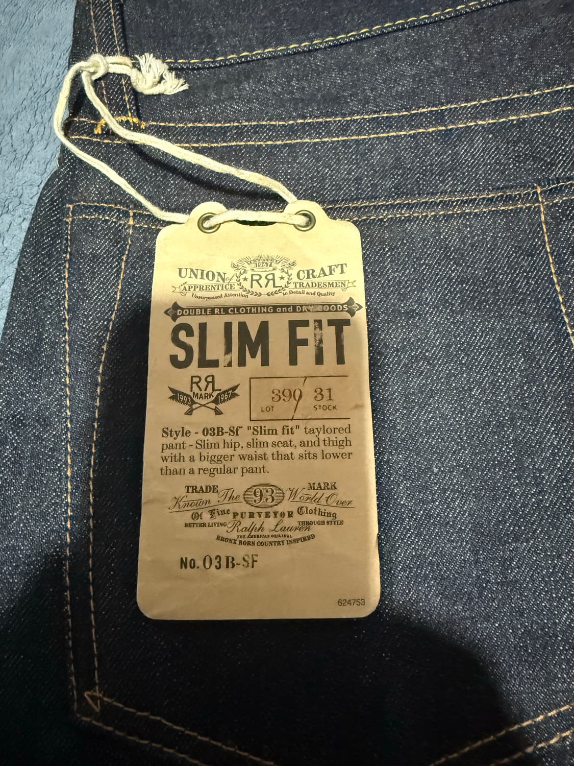 rrl slim fit rigid selvesge jean 상품이미지3