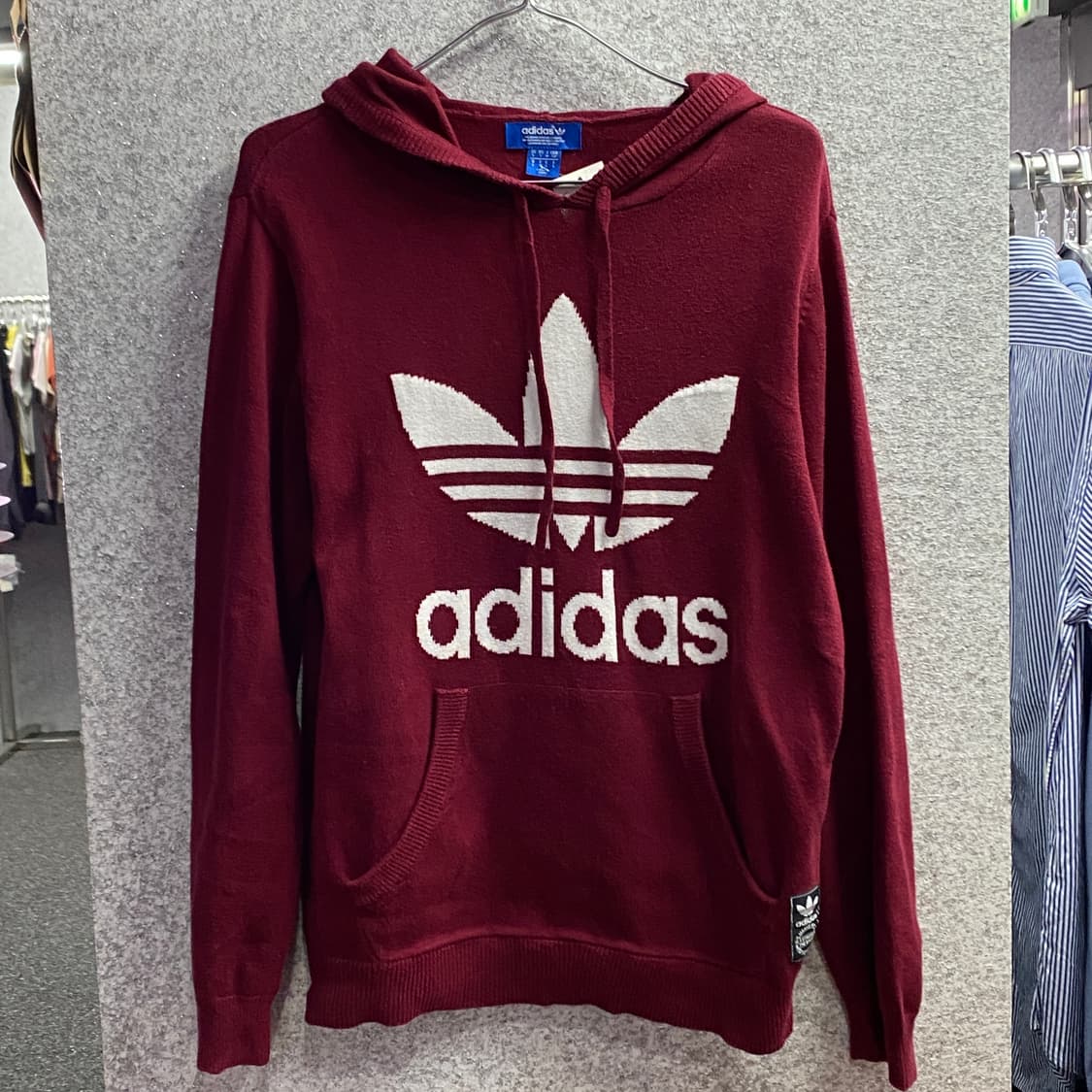 아디다스 파이어버드 빅로고 버건디 후드니트 B3959 상품이미지2