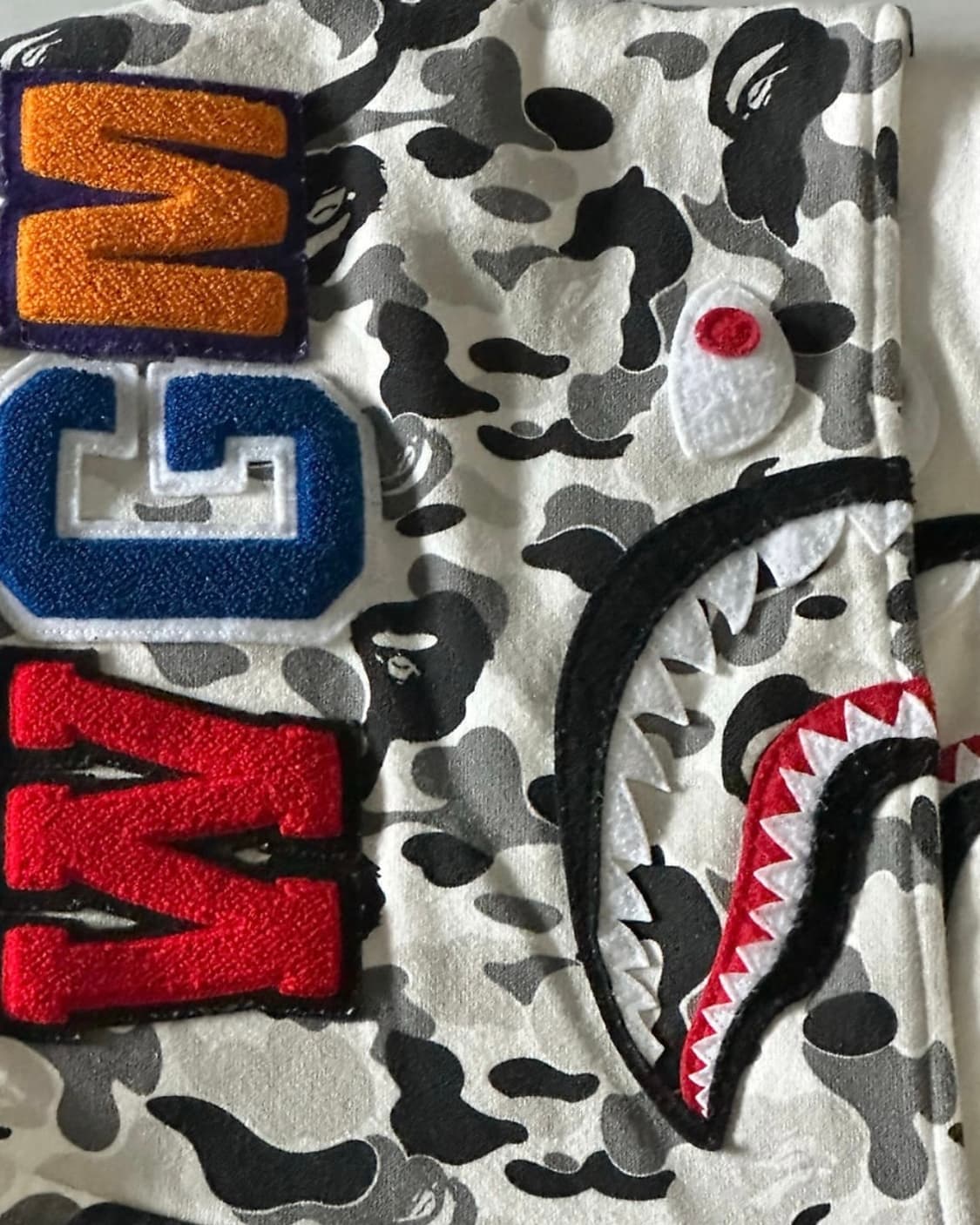 급처중) 베이프 더블 샤크 후드집업 화이트 상품이미지2