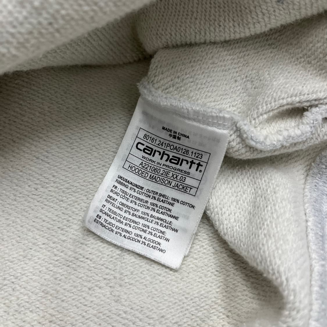 칼하트 자수로고 멜란지 그레이 후드집업 XL 상품이미지5