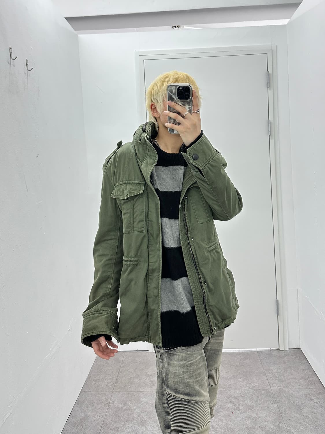 Vintage khaki multi pocket jacket 상품이미지1