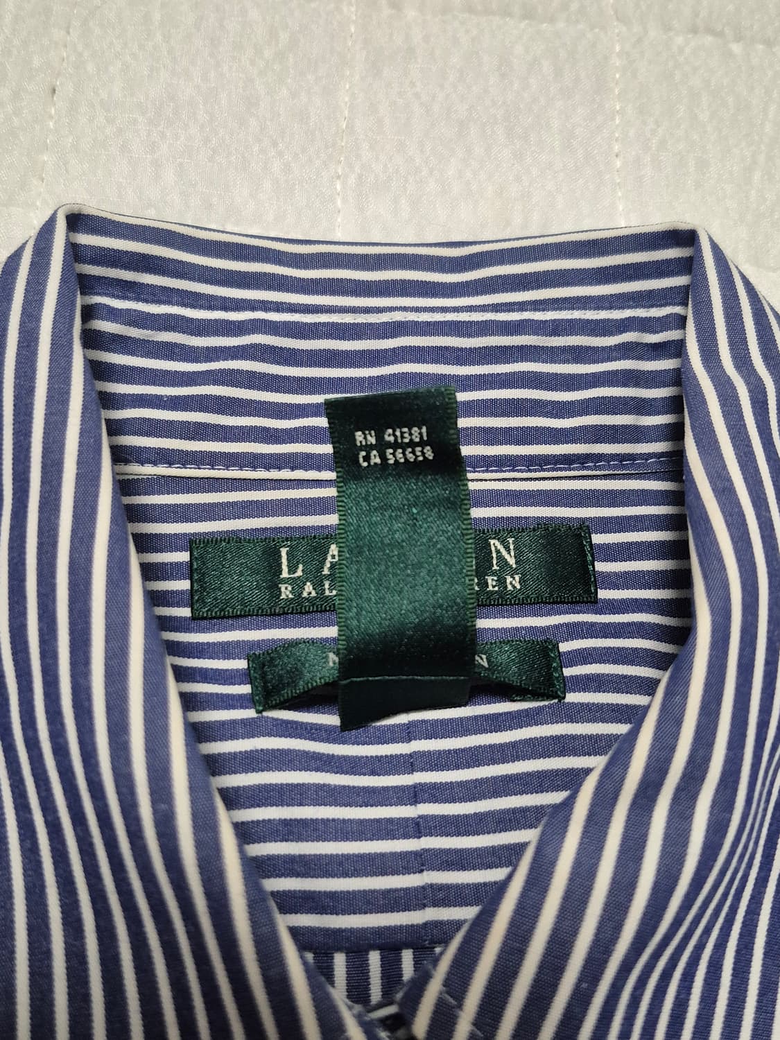 로렌 랄프로렌 블루 스트라이프 코튼 셔츠 여성 90~95사이즈 상품이미지5