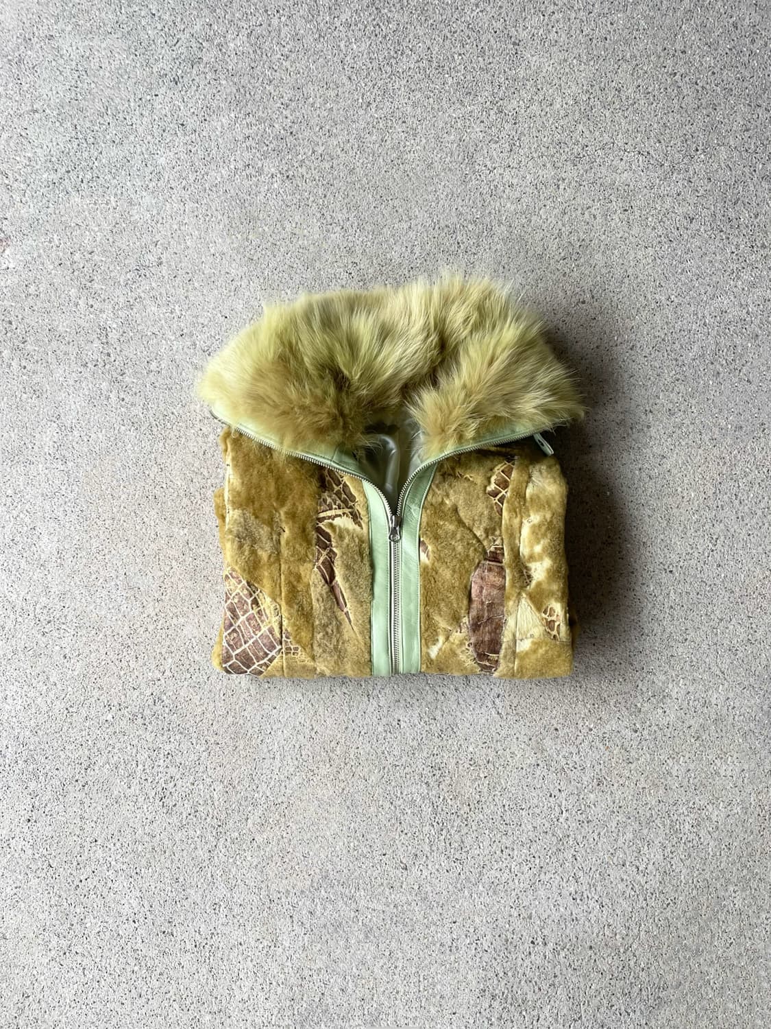 Fox patchwork shearling jacket 상품이미지3