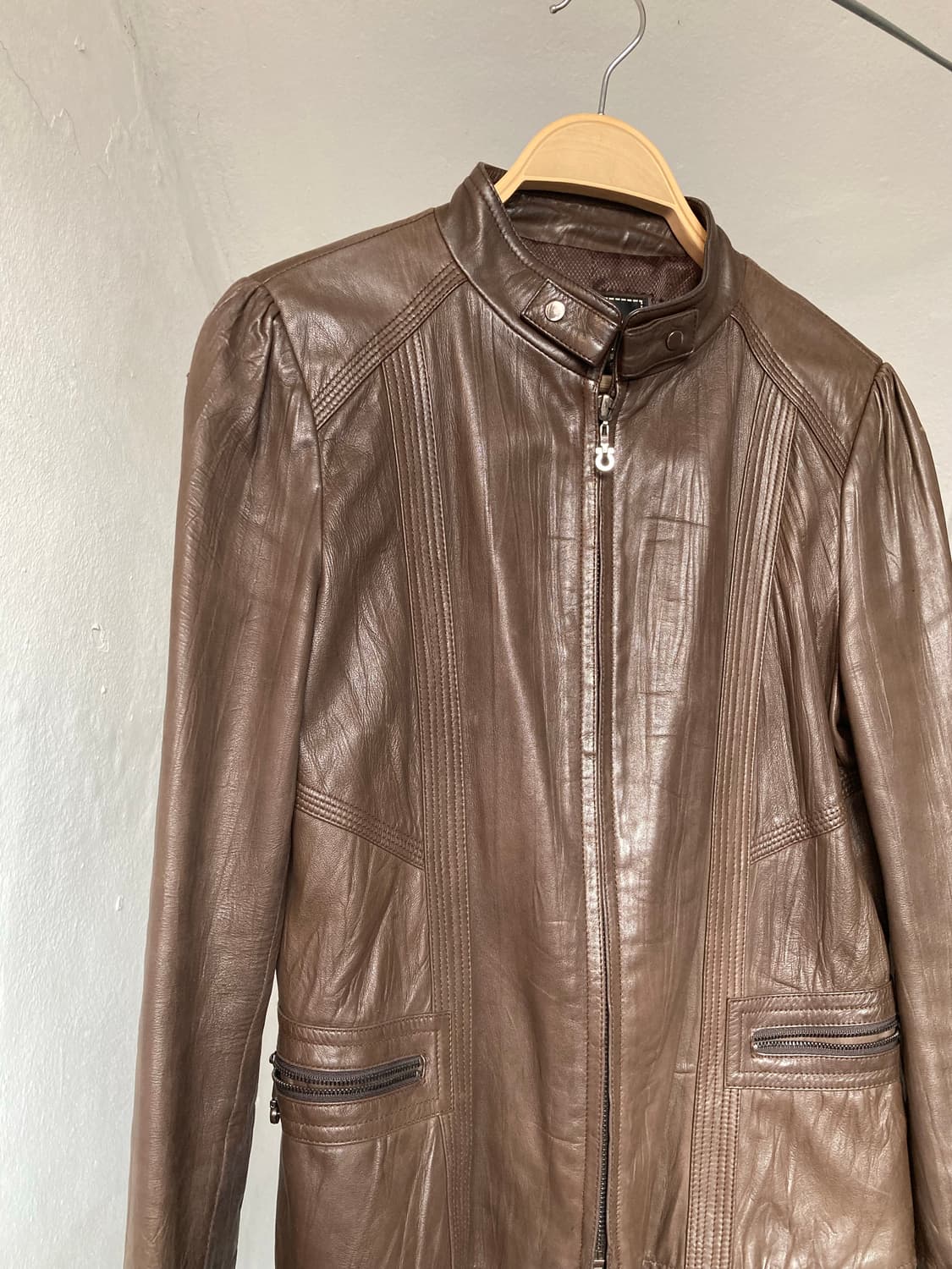 Y2K 브라운 양가죽 자켓 상품이미지3