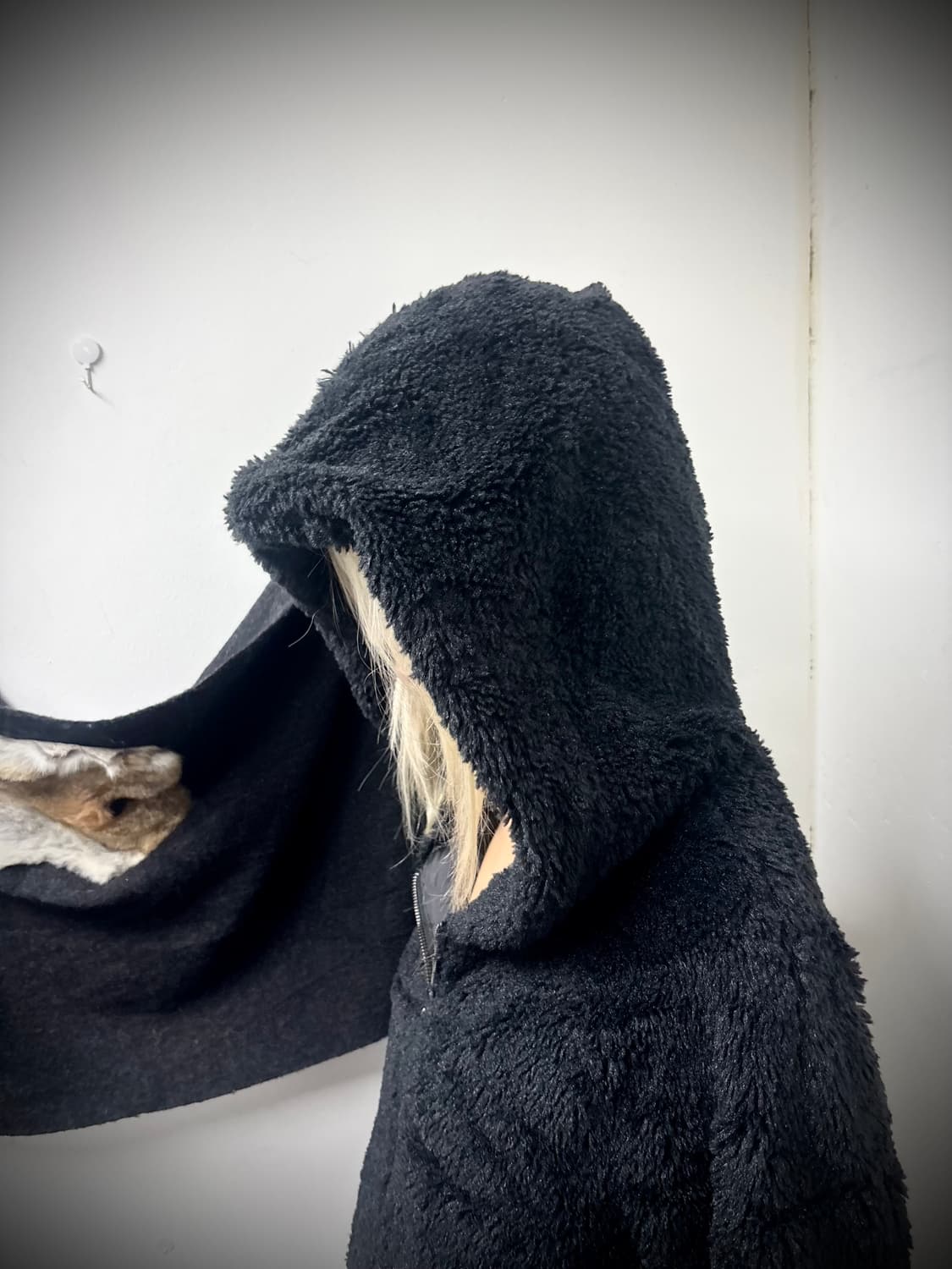 “Vintage” Y2K Black Fleece Over-Hoodie Z 상품이미지3