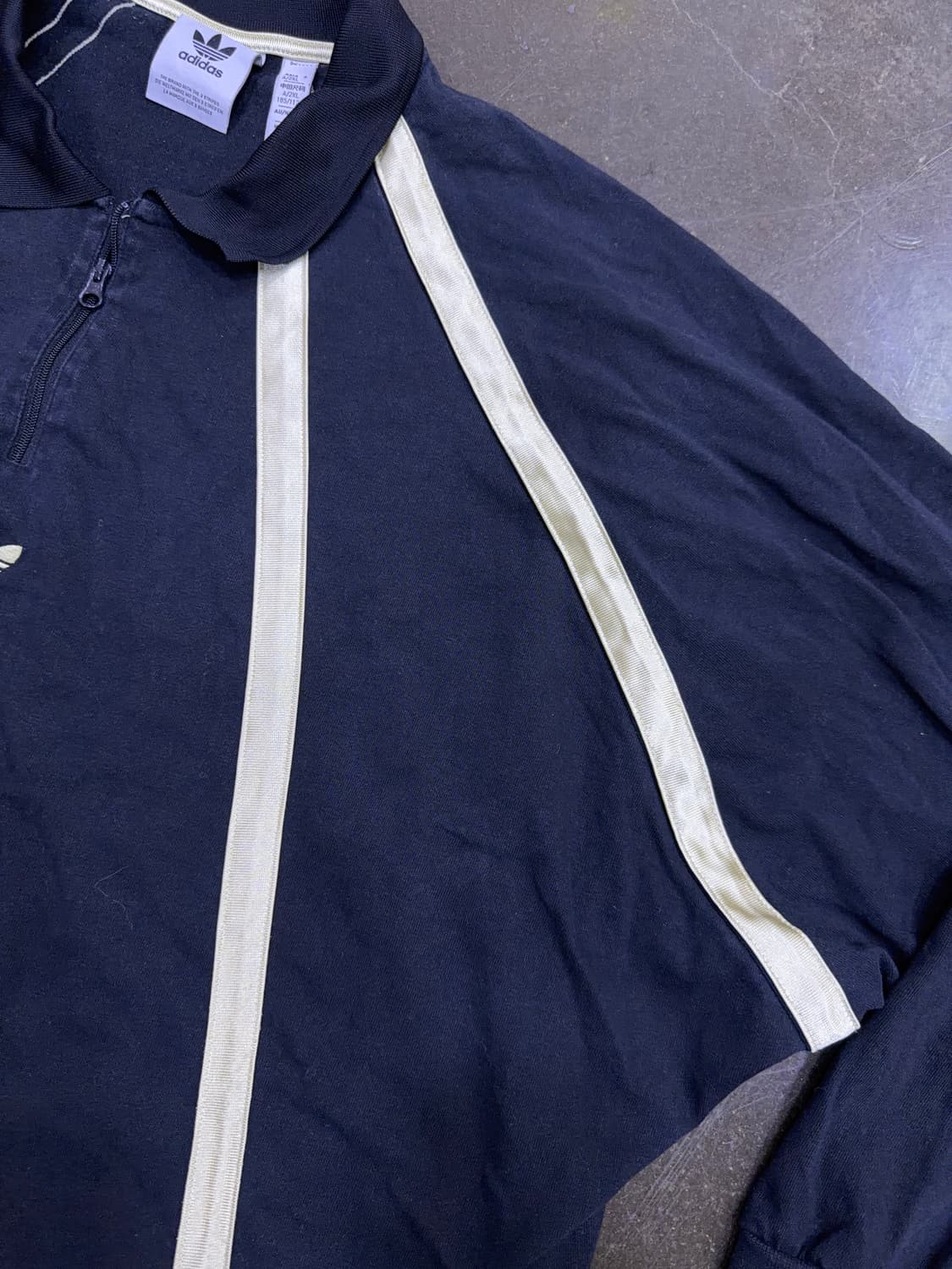 아디다스 오리지널 럭비 폴로 반집업 긴팔티 셔츠 블랙 2XL 상품이미지7