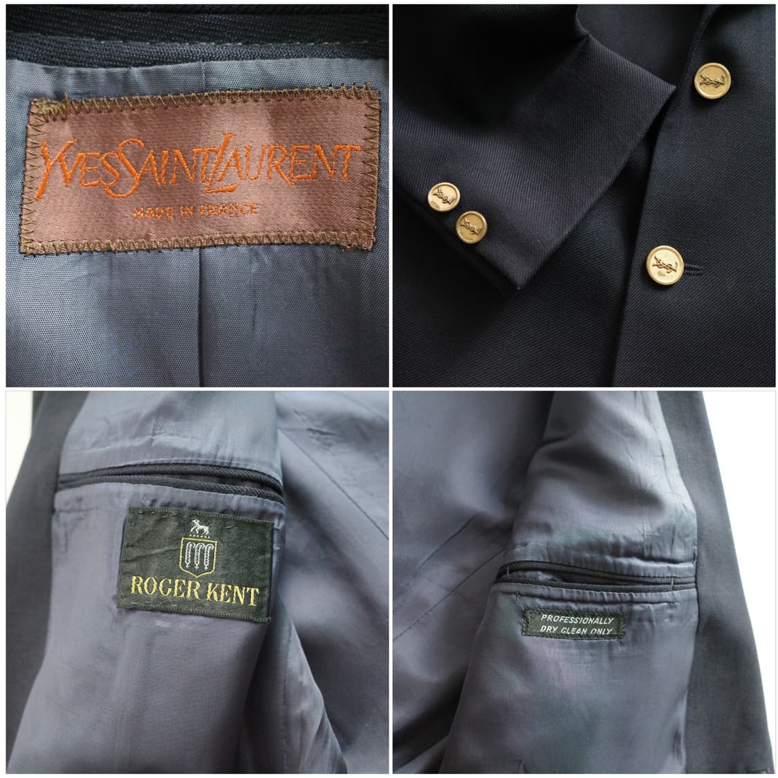80s 빈티지 입생로랑 프랑스생산 금장 블레이저 상품이미지6