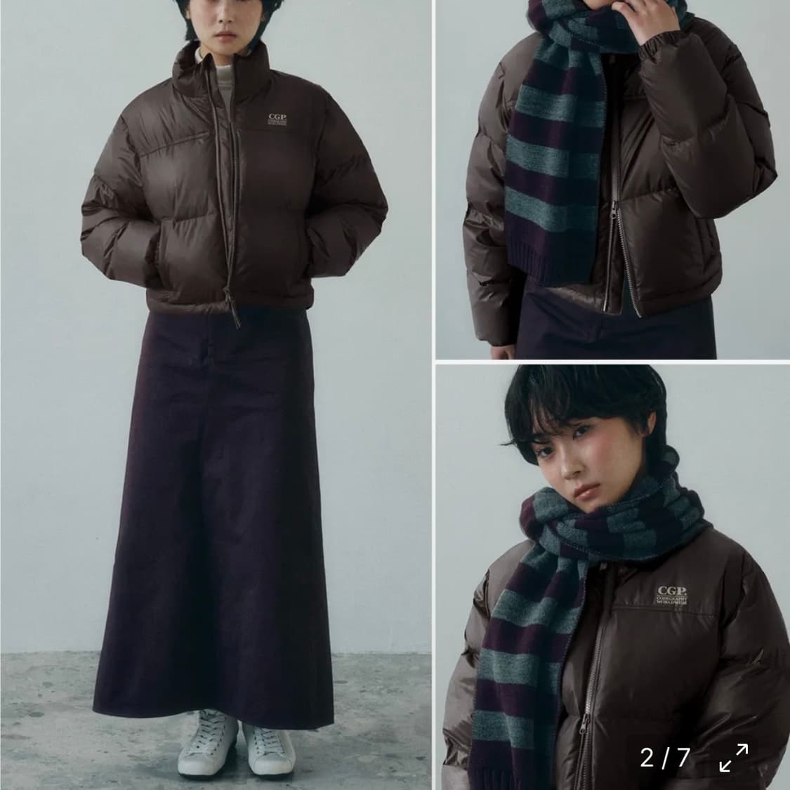 코드그라피 RDS 글로시 덕다운 푸파 숏패딩 브라운 M 상품이미지3