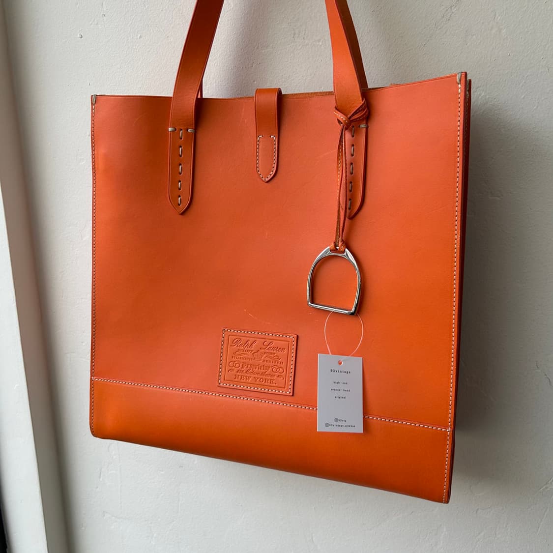 16555 - 랄프로렌 퍼플 라벨 레더 토트백 상품이미지2