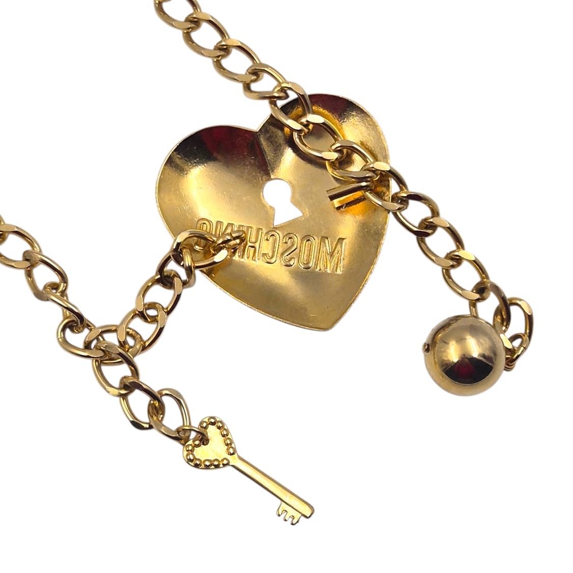 90s 모스키노 하트 자물쇠&열쇠 롱 체인 벨트 상품이미지5