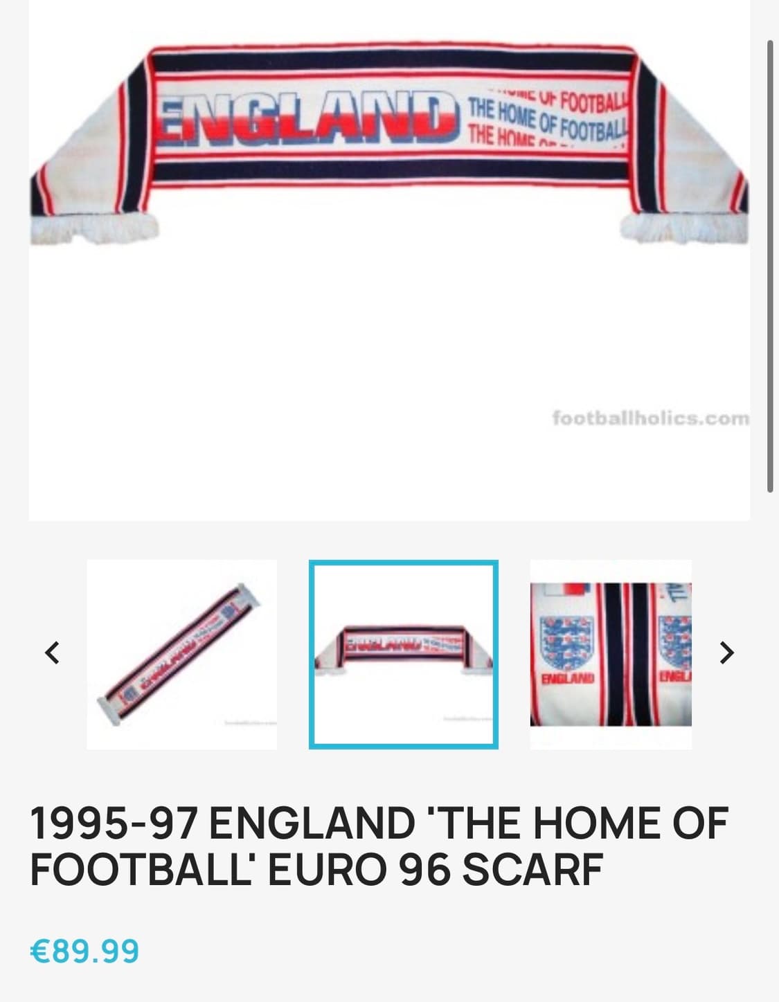 90s 잉글랜드 국대 축구 머플러 상품이미지5