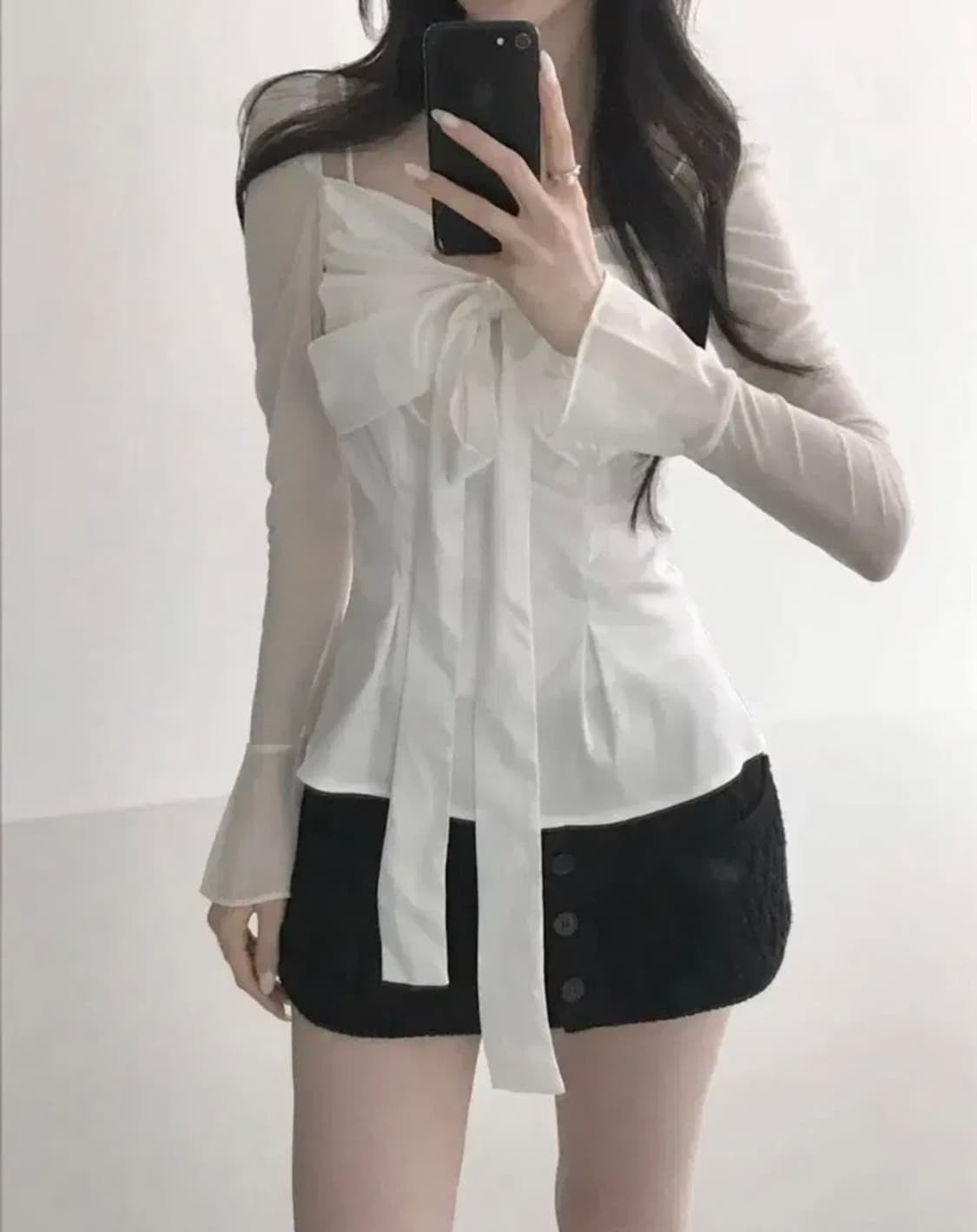 구함) 힐다 고희 스완 블라우스 화이트 상품이미지1