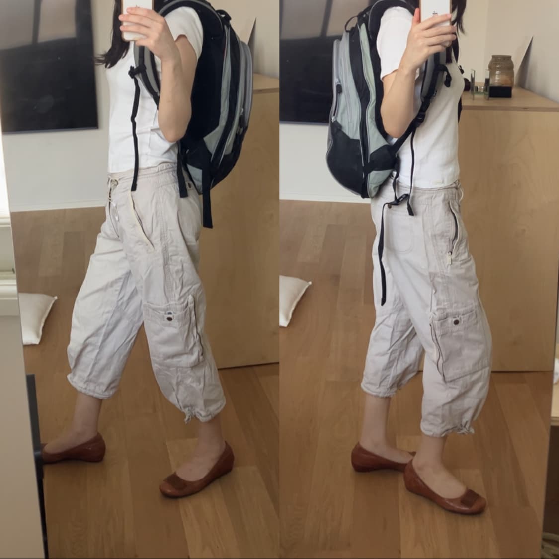 [직수입] 빈티지 RARE 나이키 백팩 그레이 블랙 착샷 상품이미지2