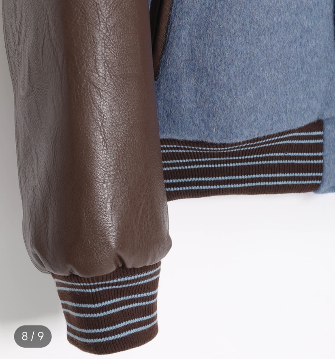 새상품급 토우토우 아카이브 바시티자켓 블루&월넛 상품이미지8