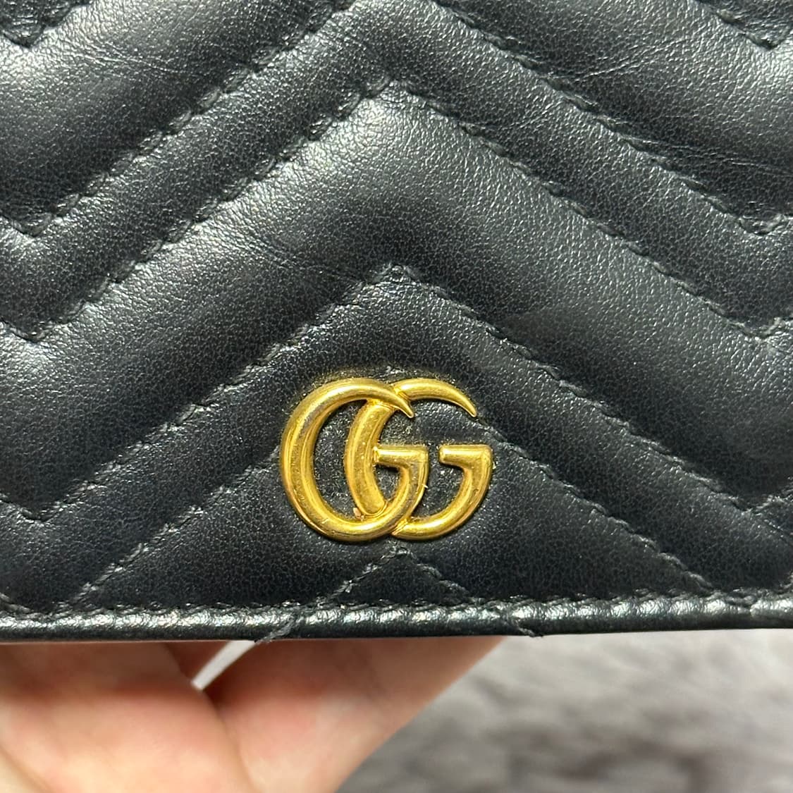 [풀구성] 구찌 GG 마몬트 마틀라세 중지갑 블랙 상품이미지3