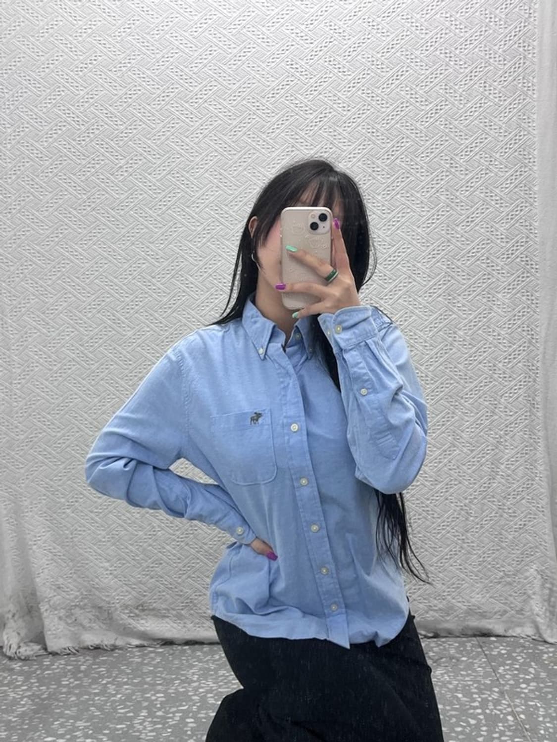 아베크롬비 캐주얼 컨트리 파스텔 블루 셔츠 S C07091 상품이미지1