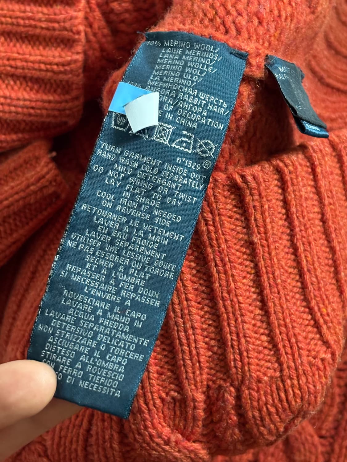 Polo 폴로 랄프로렌 오렌지 케이블 숄카라 니트 상품이미지5