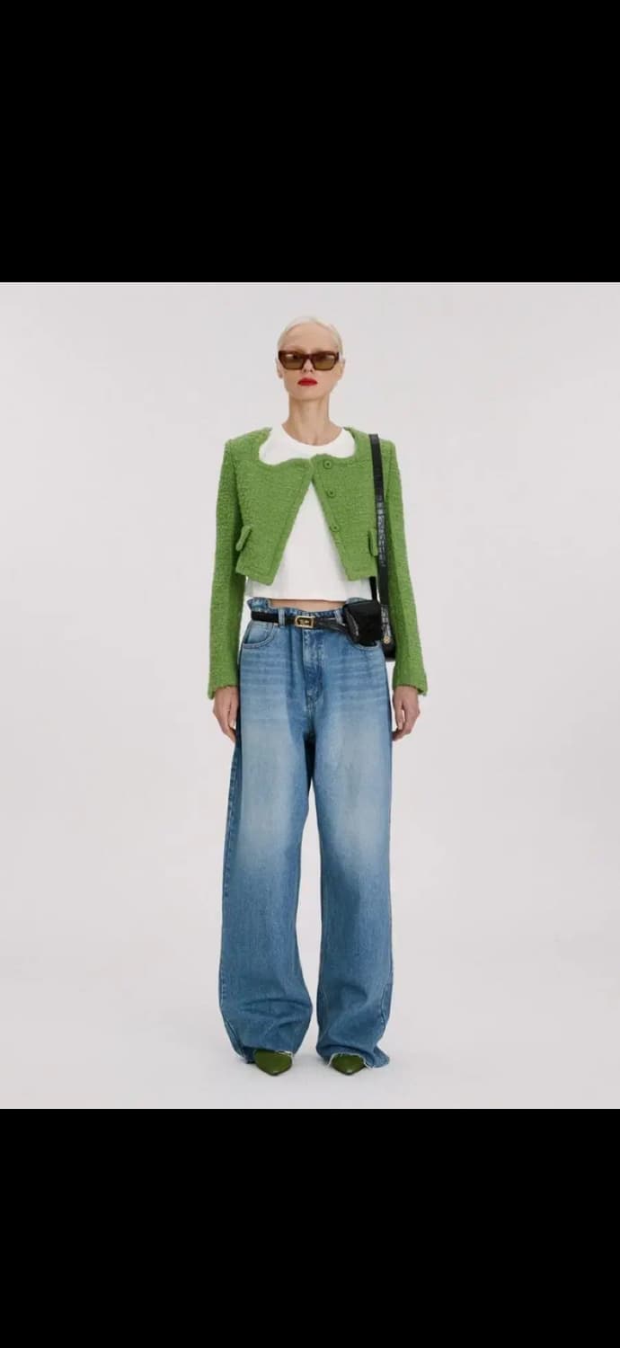 렉토 시그니처 부클 트위드자켓 그린 M 상품이미지1