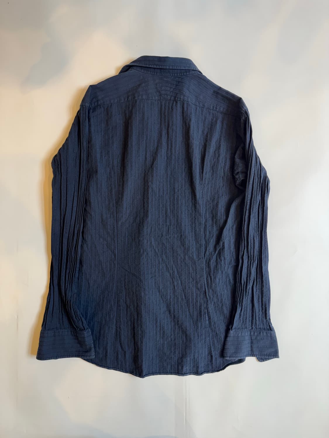 Pleated Sleeve Navy Shirt 상품이미지3