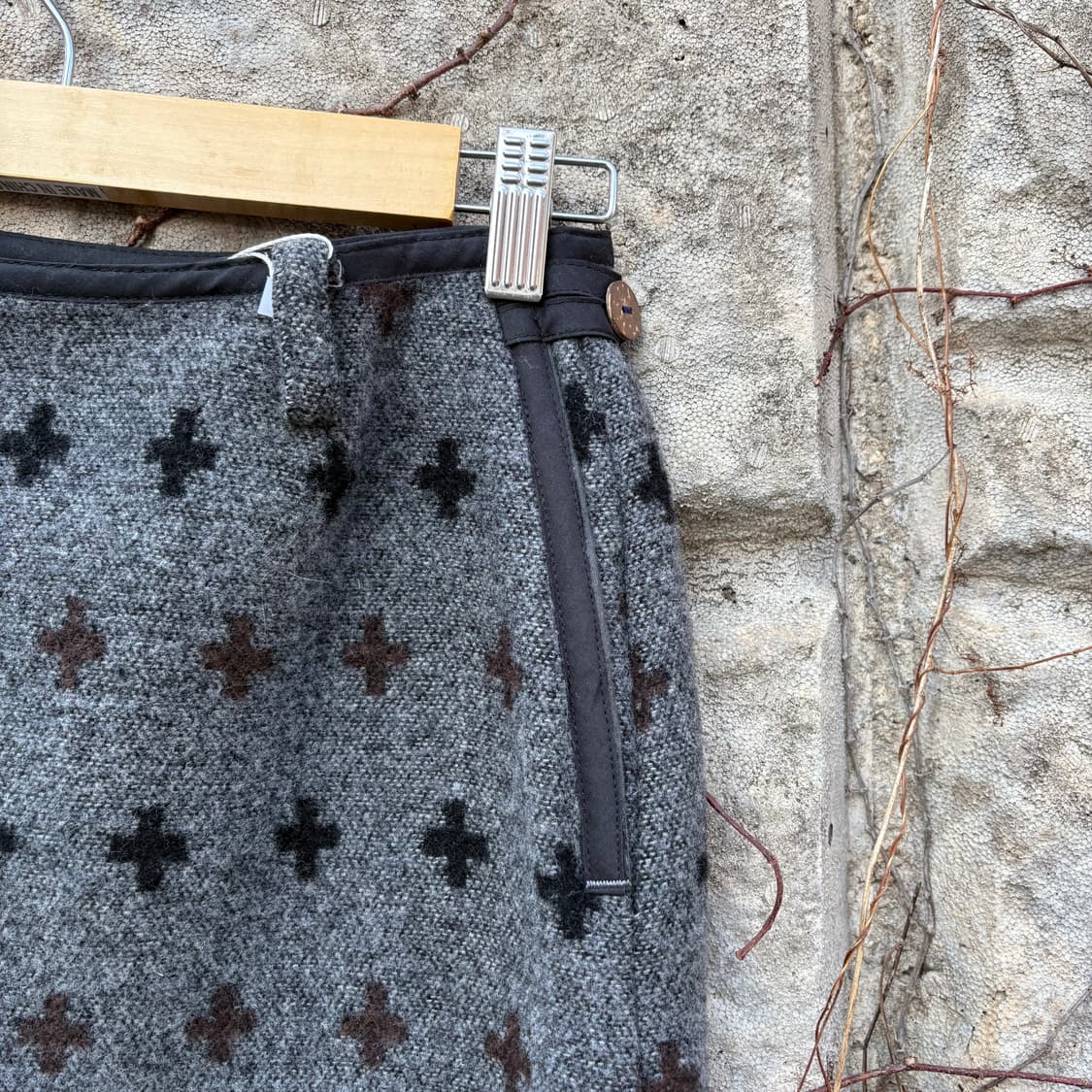 패턴 프린지 니트 히피 모리 보헤미안 울 롱 랩 에스닉 빈티지 여성 치마 상품이미지4