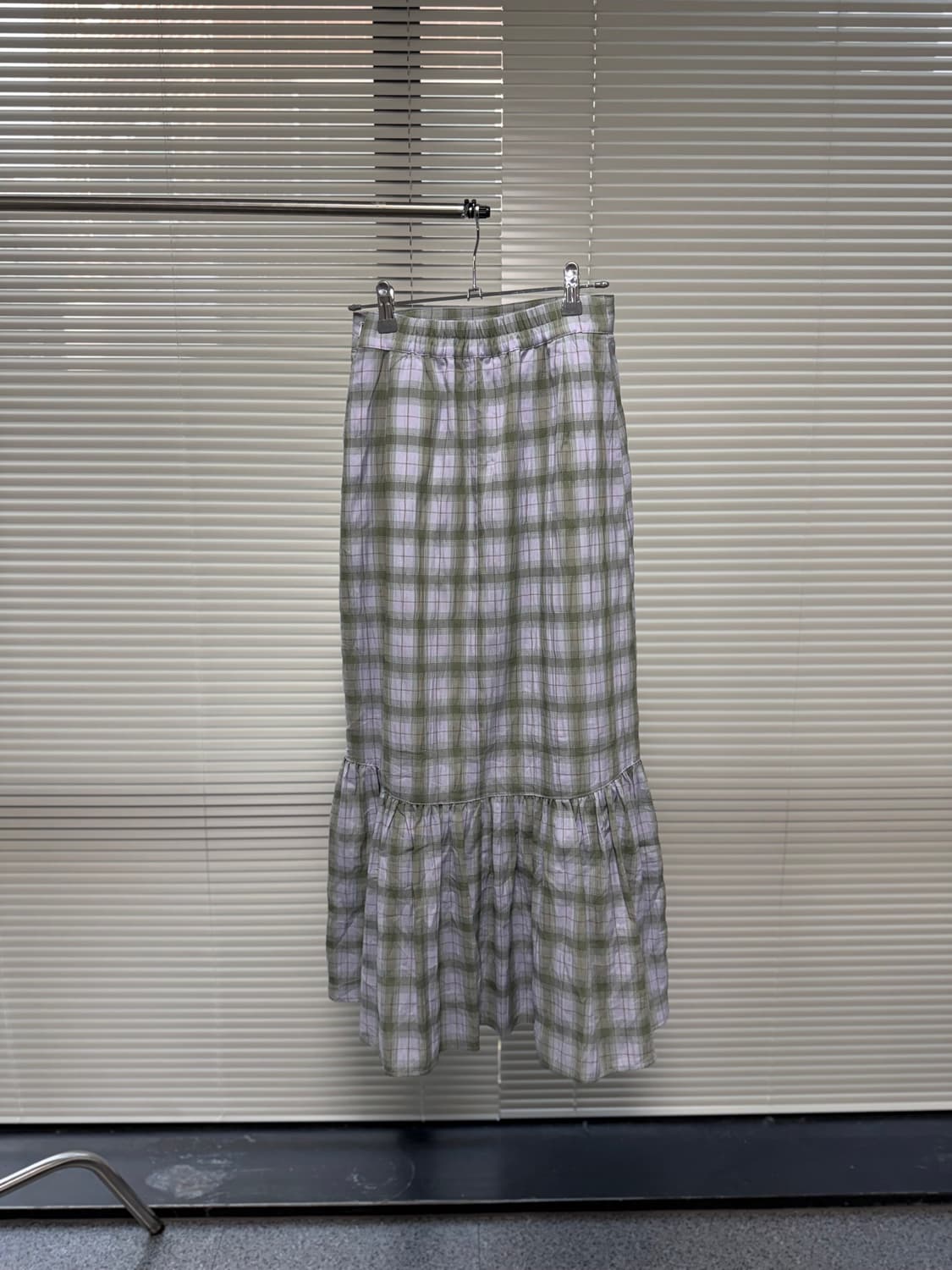earth 라벤더 체크 스커트 상품이미지4