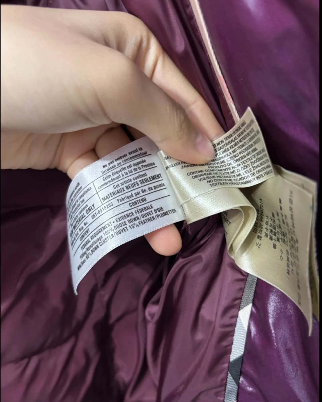 정품 버버리 BRIT 퍼플 여성 패딩 ~55 상품이미지8