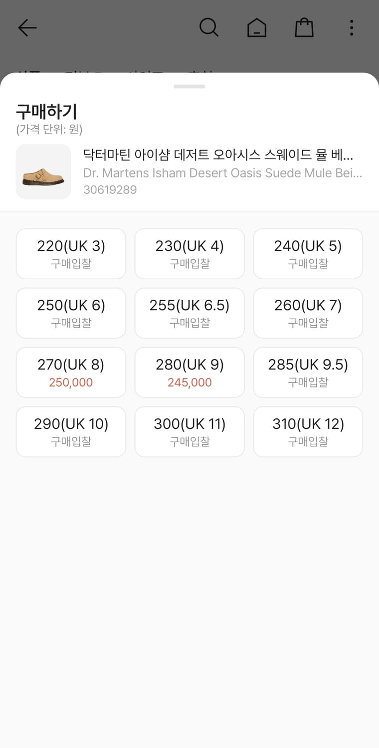 닥터마틴 아이샴 데저트 오아시스 스웨이드 뮬 베이지 UK9(280) 상품이미지9
