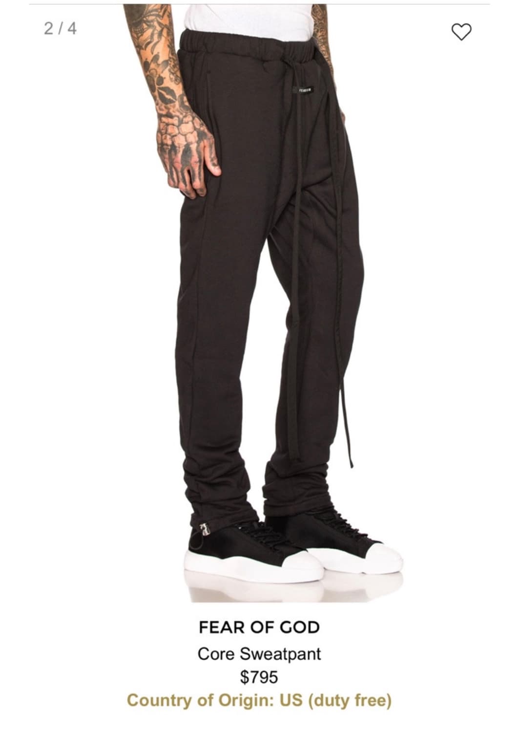 피어오브갓 6th 컬렉션 코어 스웻팬츠 상품이미지2