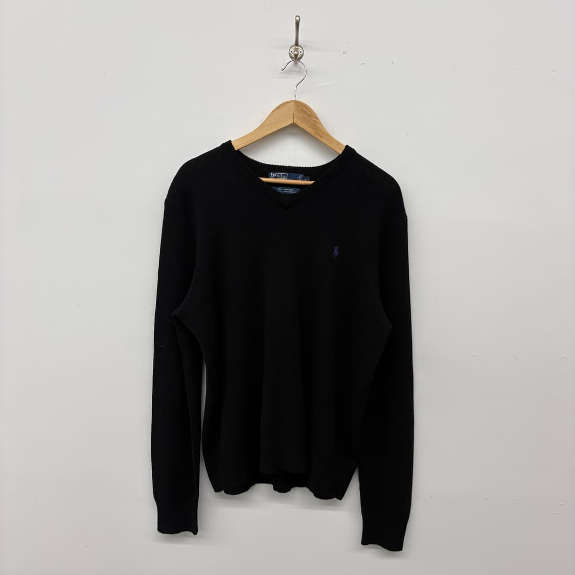 폴로 랄프로렌 브이넥 니트 블랙 여/L 상품이미지1