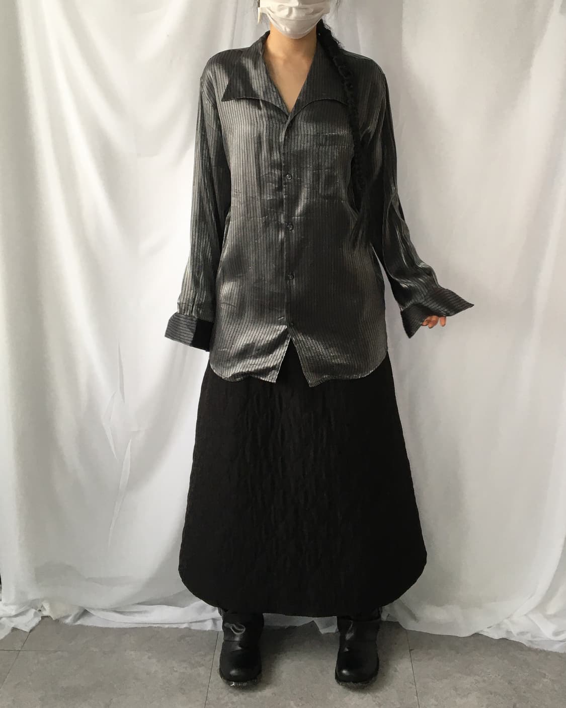 Stripe pattern sliver mood shirt 상품이미지4