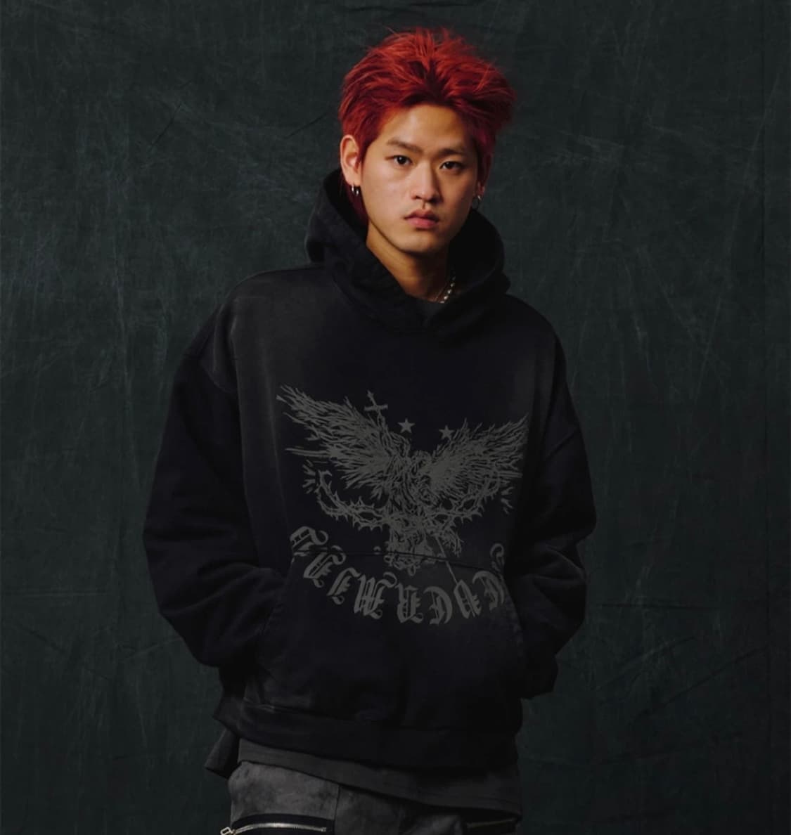 포스333 빈티지 워싱 후드 상품이미지3