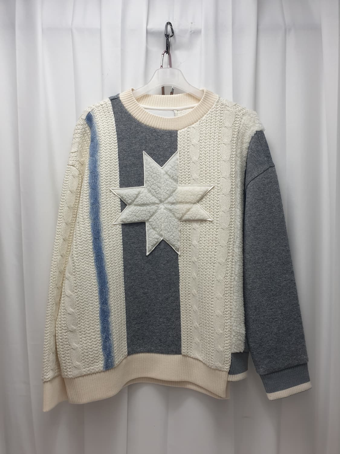 솔리드옴므 오버핏 멀티원단 니트 100사이즈 상품이미지1