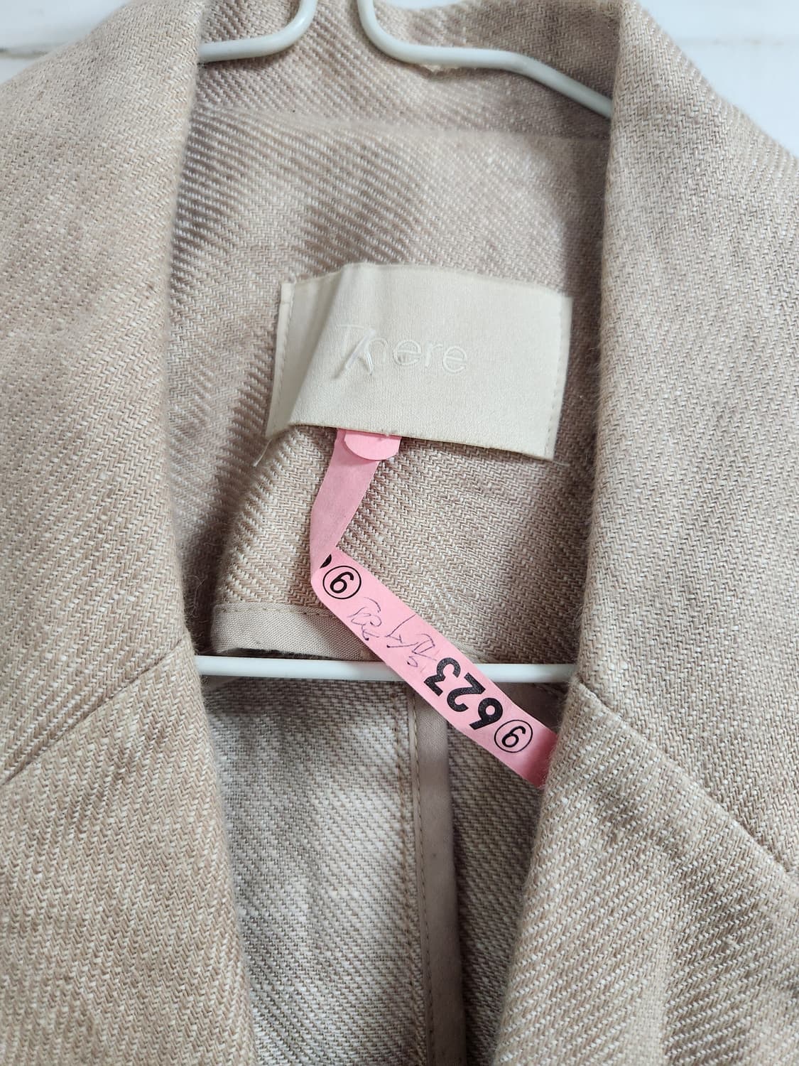 보이핏 린넨 베이지색 블레이저 자켓 66~77 상품이미지4