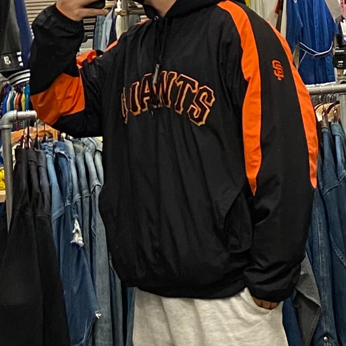 USA 마제스틱 샌프란시스코 선수용 아노락 바람막이 상품이미지4