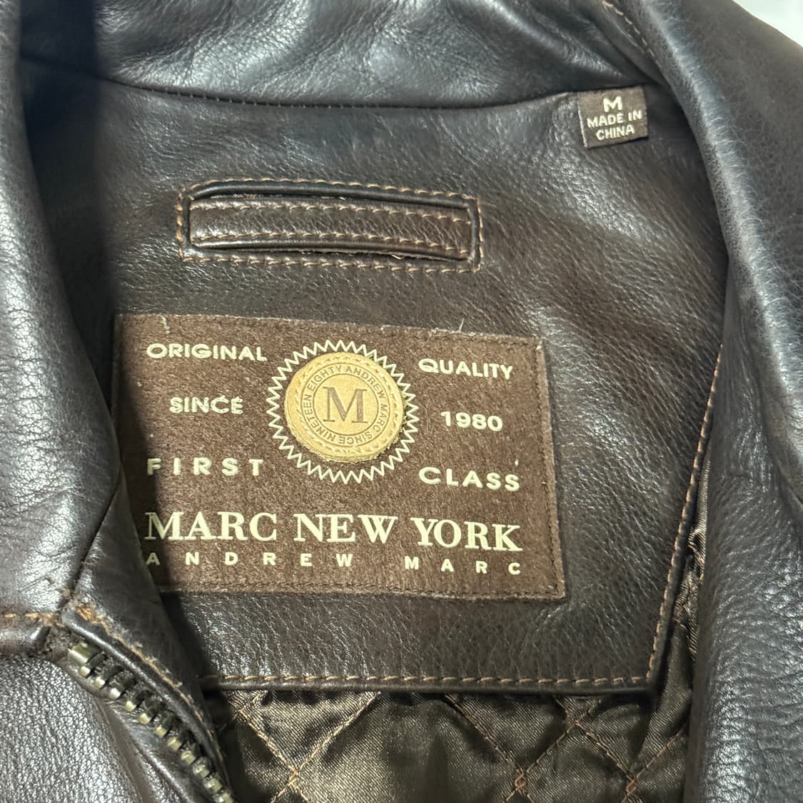 VTG 빈티지 100% 쉽스킨 다크 브라운 싱글 집업 가죽 자켓 상품이미지7