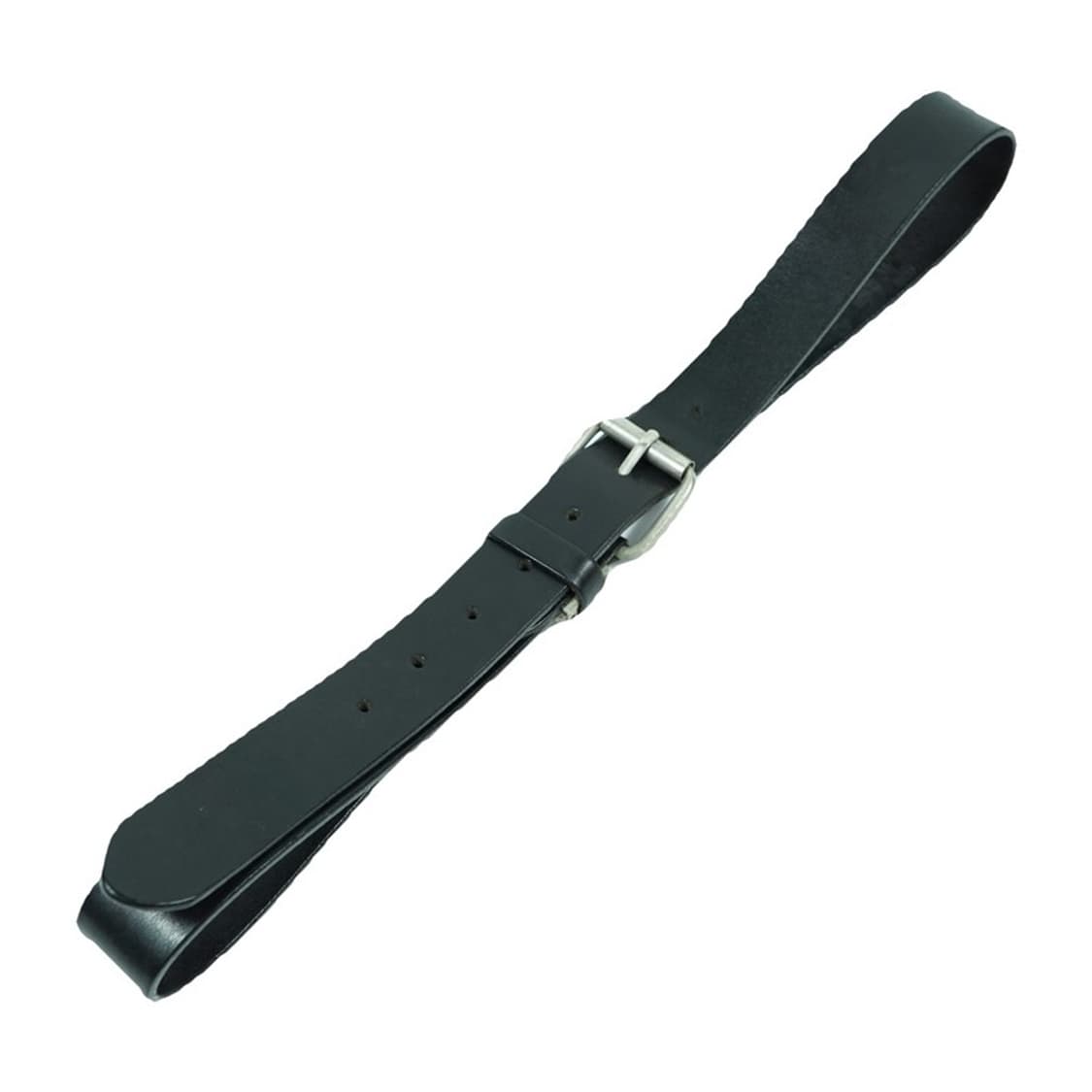 빈티지 미니멀 실버 스퀘어 버클 블랙 레더 벨트 상품이미지1