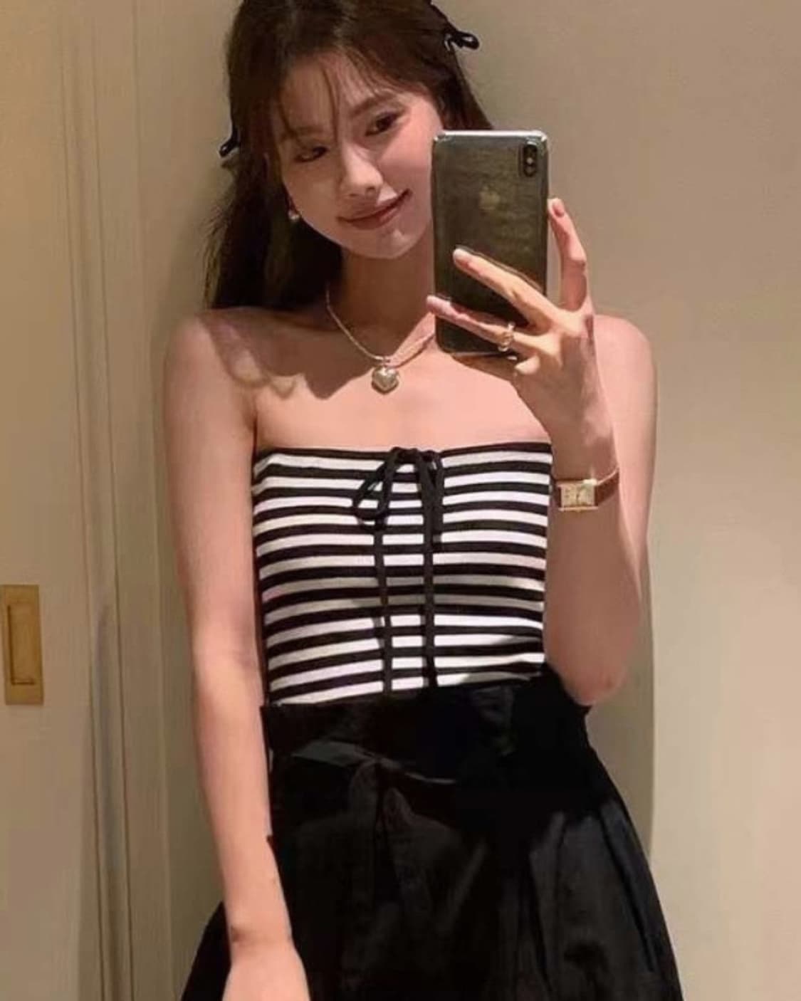 스트라이프 패턴 튜브탑 상품이미지1