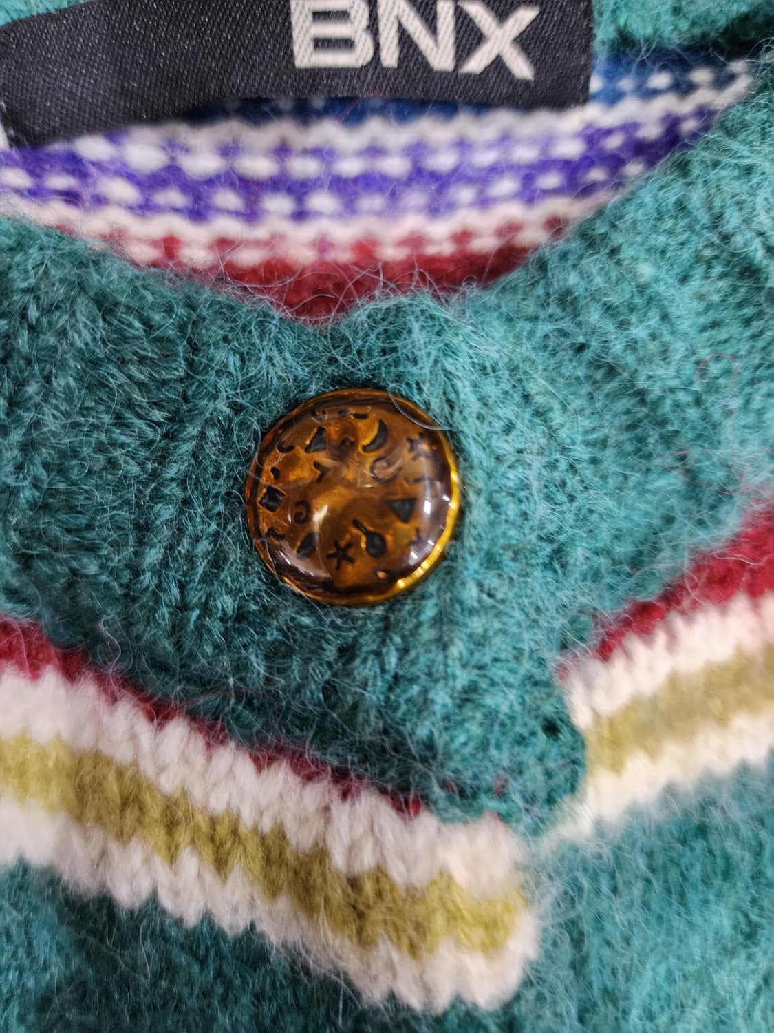 BNX 스트라이프 무지개 니트 가디건 상품이미지4