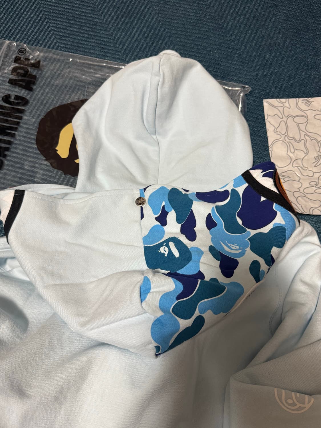 베이프마일로 샤크 풀 집 더블 후드 삭스 S 상품이미지3