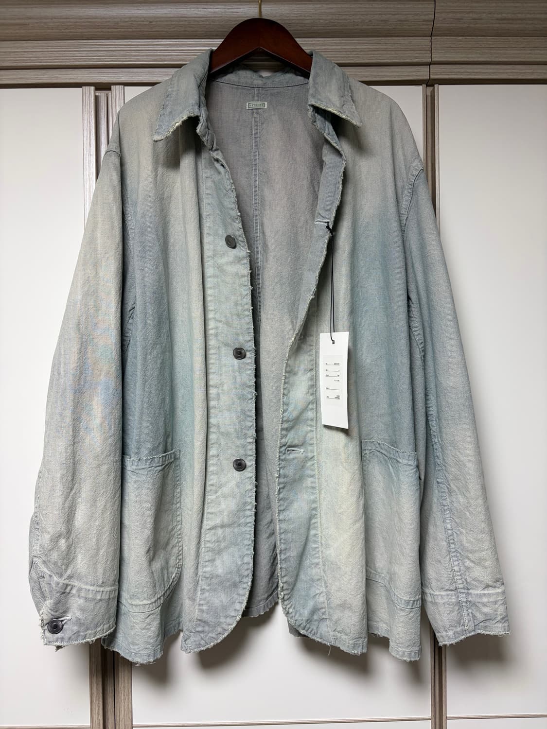 [2] A.presse 아프레쎄 25ss 인디고 핀 체크 커버올 상품이미지1