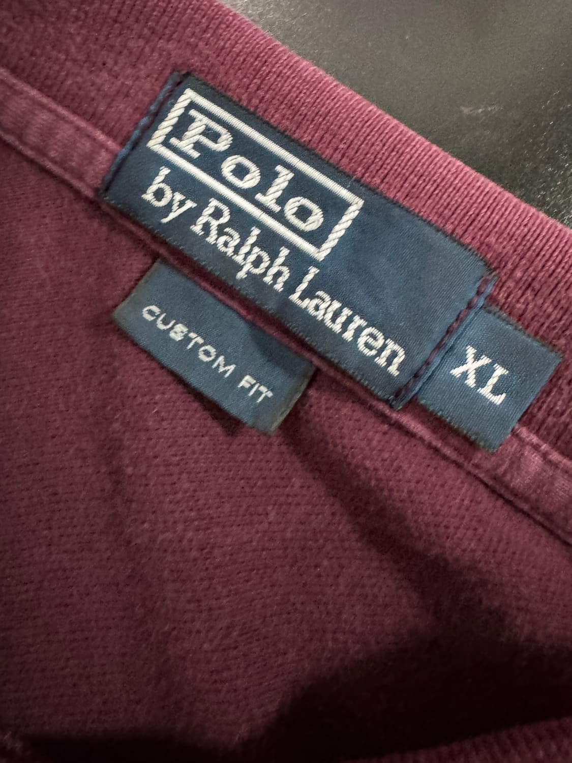 정품 폴로 랄프로렌 빅 포니 카라티 버건디 XL 상품이미지3