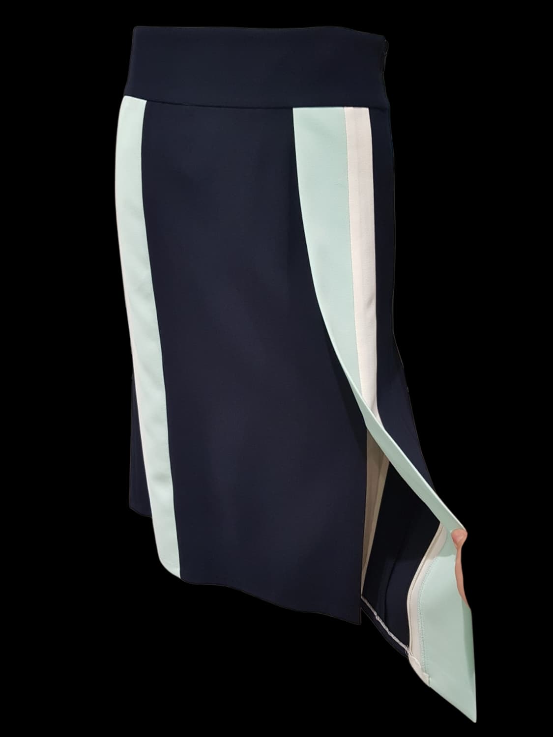 한섬 세컨플로어 컬러 배색 H라인 미디스커트 66 상품이미지4