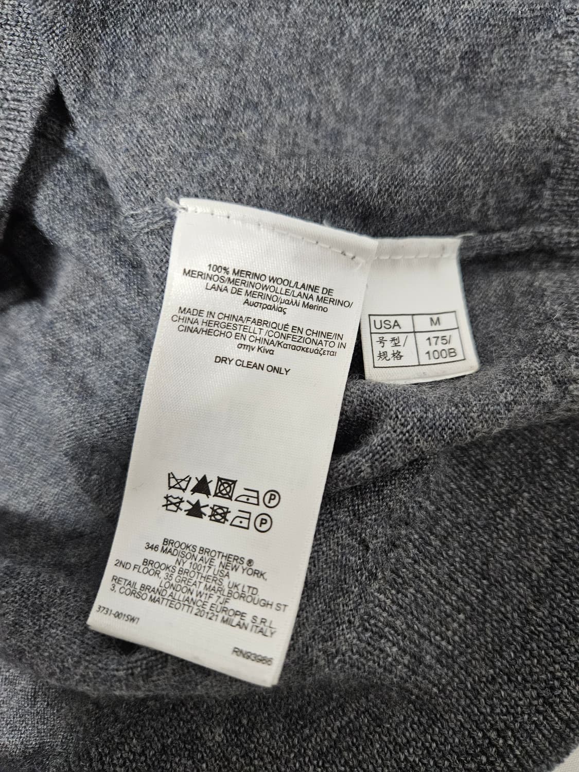 브룩스브라더스 메리노울 라운드넥 니트 티셔츠 M (거의 새상품) 상품이미지4