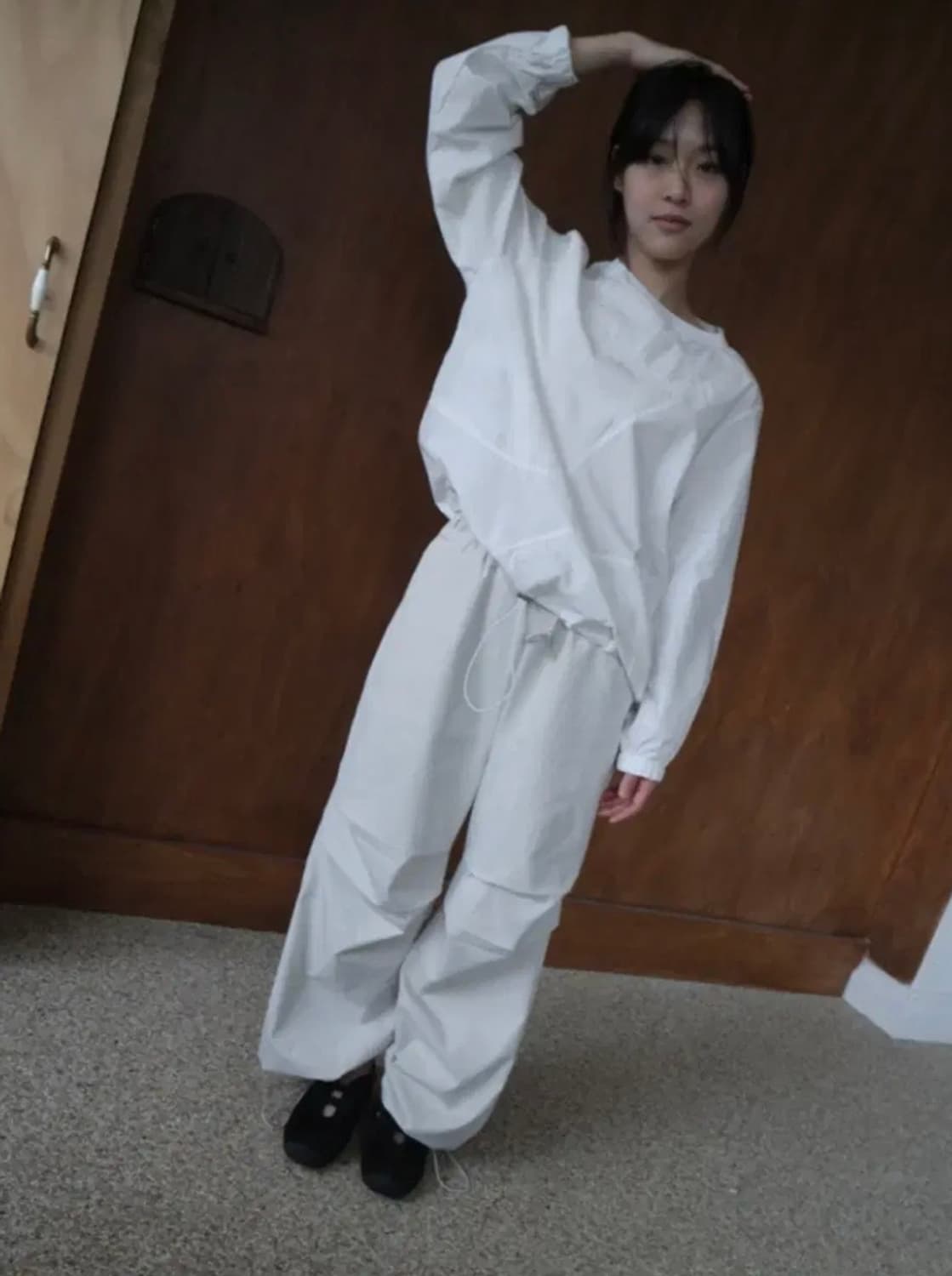 에프터먼데이 도트 텍스처 콤비 맨투맨 상품이미지3